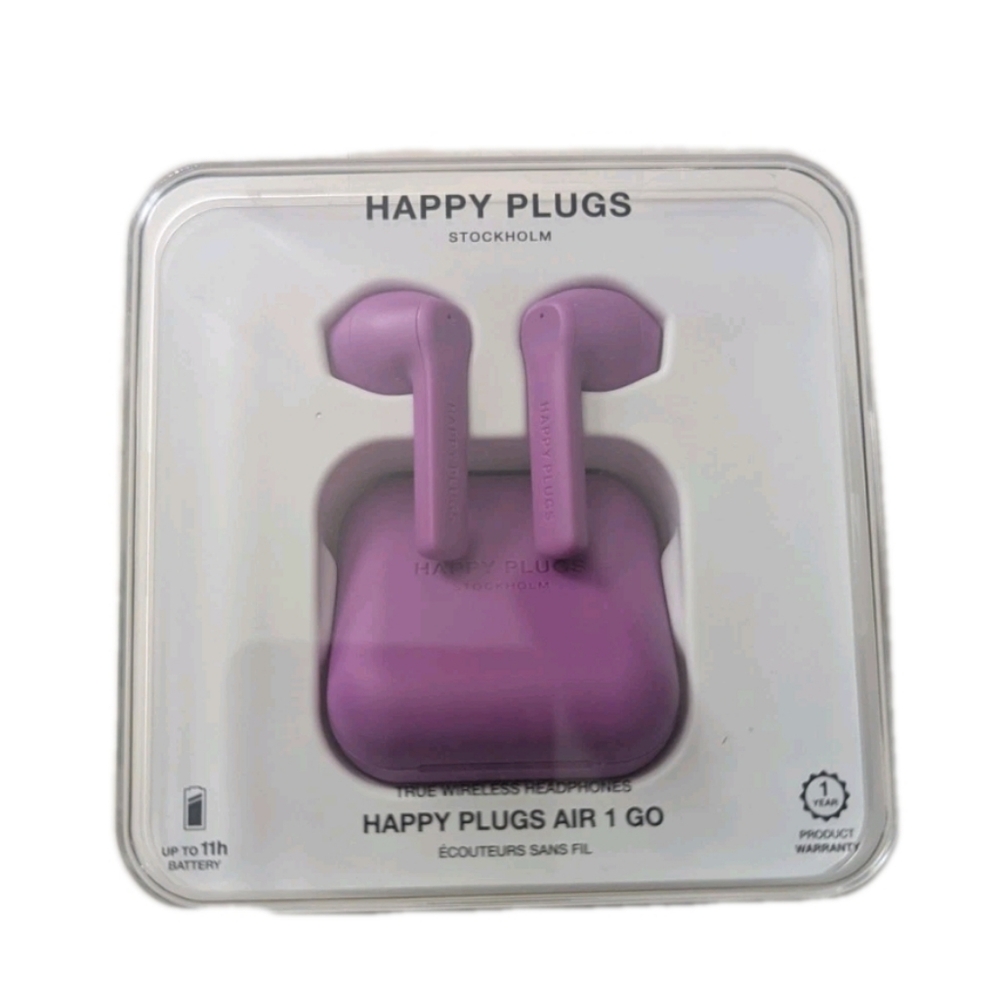 New Happy Plugs Air 1 Go Purple wireless headphones